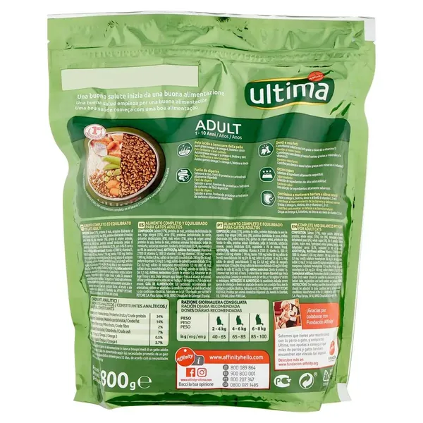 Ultima Hrana Pisici Adulti 1-10 Ani Somon 800 gr Bax 8 buc